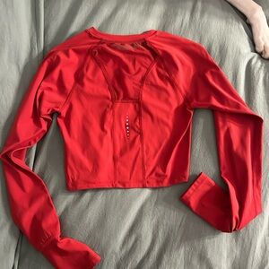 Red Long Sleeve Women's Top